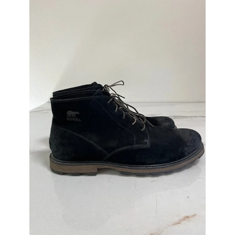 Sorel Madson Chukka Boots Black Size 14 Waterproof Suede NM2281-010 Lug Sole